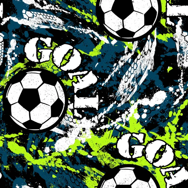 Padrão Sem Costura Abstrato Para Meninos Padrão Futebol Grunge Padrão — Vetor de Stock