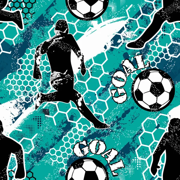 Erkekler Için Soyut Pürüzsüz Desen Futbol Deseni Futbol Topuyla Grunge — Stok Vektör