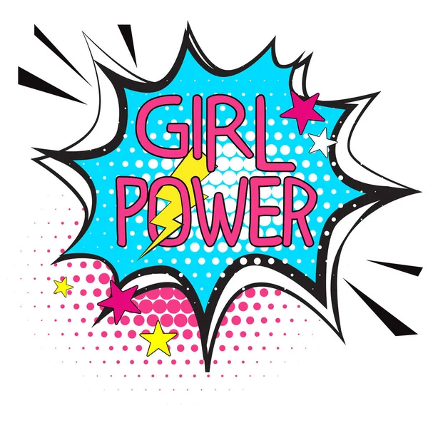 Girl Power Typographie Shirt Imprimé Fond Mignon Pour Vêtements Bannière — Image vectorielle