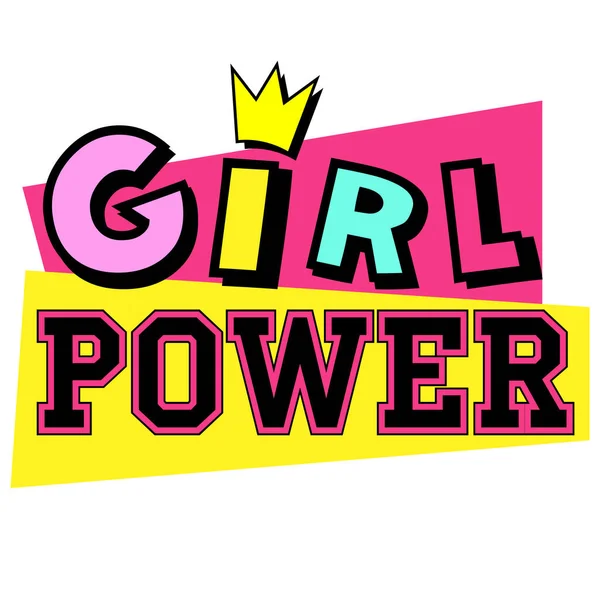 Girl Power Tipografía Estampado Camiseta Fondo Lindo Para Ropa Bandera — Archivo Imágenes Vectoriales