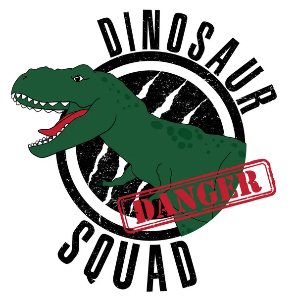 Tipografia Impressão Legal Com Dinossauro Slogan Rex Perigo Para Impressão —  Vetores de Stock