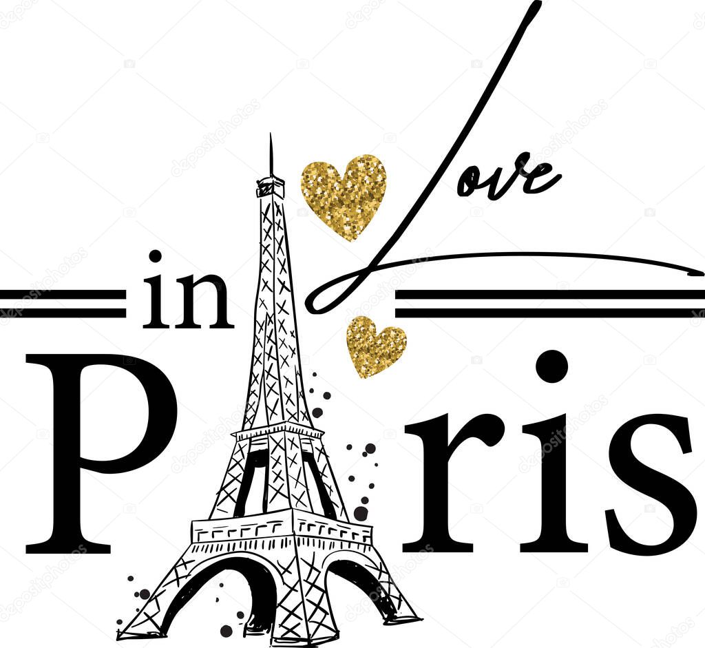 Cute typography print  with Paris for kids graphic tees, t- shirt, prints, card , kids wear, textile, fabric and more. Cartoon print. 