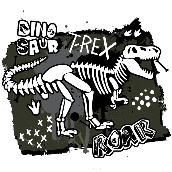 Dino Rex Tipografia Impressa Com Dinossauro Design Original Com Rex — Vetor de Stock