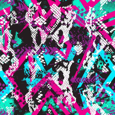 Tekstil için kentsel geometrik elementlerle soyut, pürüzsüz kaotik desen. Modern grunge geçmişi. Erkekler ve kızlar için duvar kağıdı