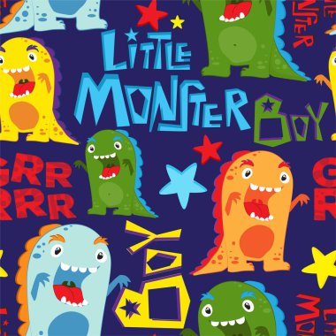 Komik canavarların vektör çizimi