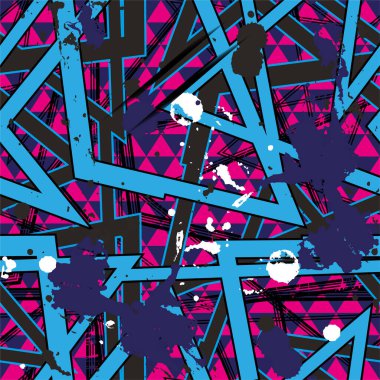 Tekstil için kentsel geometrik elementlerle soyut, pürüzsüz kaotik desen. Modern grunge geçmişi. Erkekler ve kızlar için duvar kağıdı