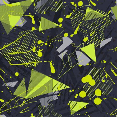 Memphis 'in kusursuz deseni. Soyut geometrik arkaplan. vektör illüstrasyonu.