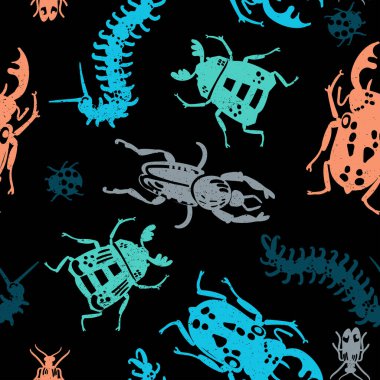 El çizimi, böcekli, pürüzsüz bir şekil. Erkekler arka planı