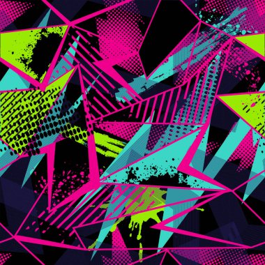 Soyut, dikişsiz, haotik desenli aşınmış, damlalar, spreyler. Vinil ambalaj ve çıkartma için arka plan. Grunge kentsel arka planı tekstil, spor giysileri, baskılar için.