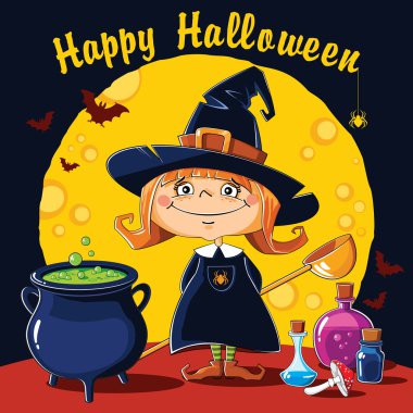 Küçük cadı bir iksir brews