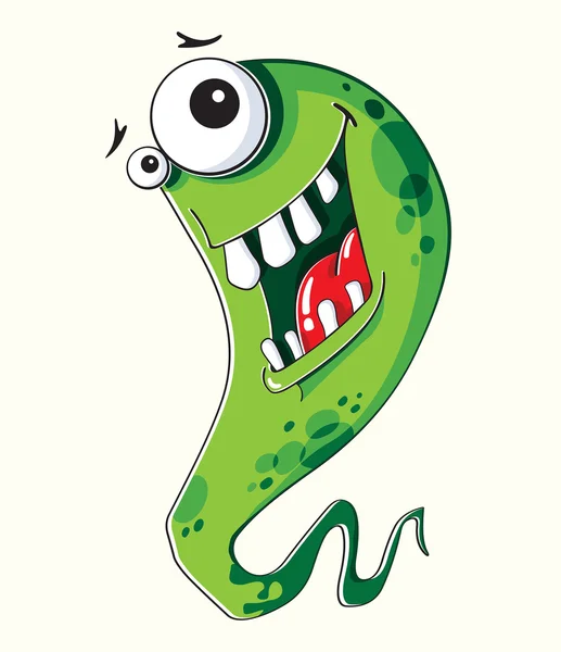 Grappige groene monster — Stockvector