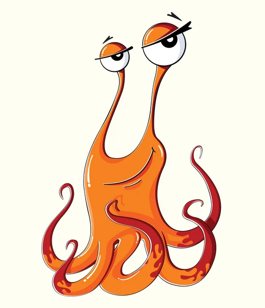 Grappige oranje monster — Stockvector