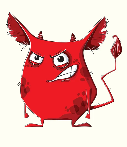 Anger red monster — Stock Vector