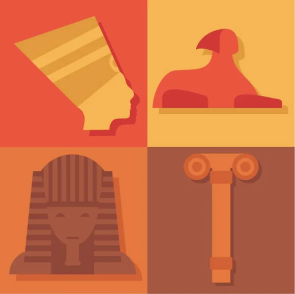 Ägypten Symbole Illustration Symbole — Stockvektor