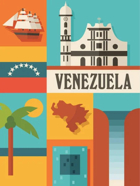 Iconos Venezuela Ilustración Símbolos — Archivo Imágenes Vectoriales