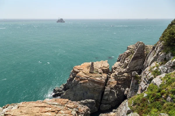 Rocky and steep cliff at the Taejongdae Resort Park in Busan