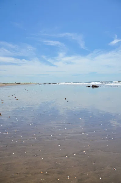 Playa Idílica Tranquila Nicaragua Sin Gente Paisaje Marino Con Cielo — Foto de Stock