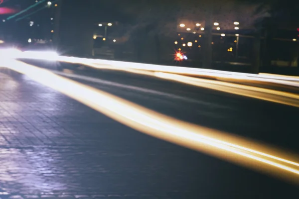 Urban blurred car lights — Stock Photo, Image