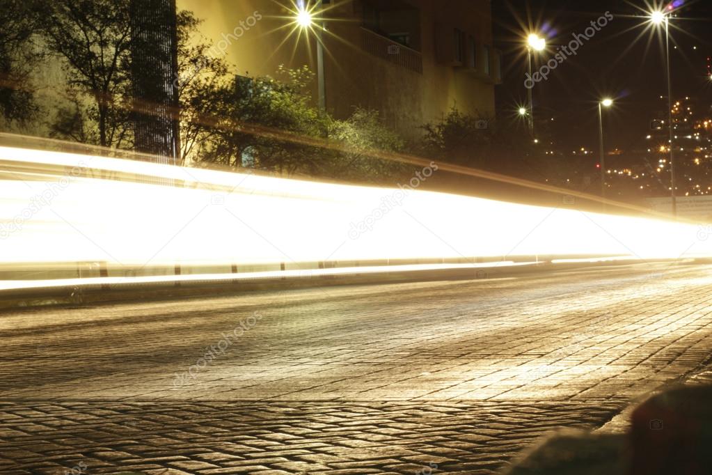 Urban blurred car lights