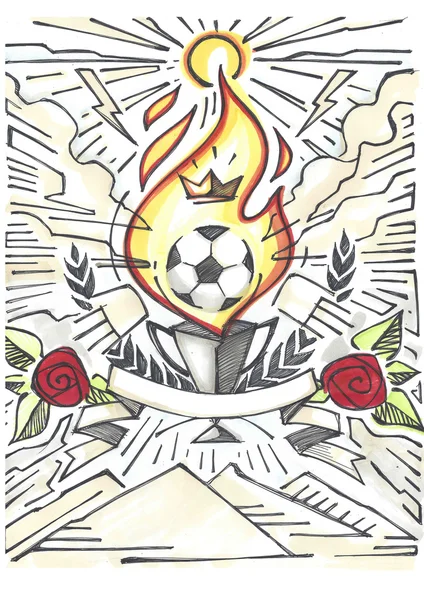 Futebol Copa Vitória ilustração — Fotografia de Stock
