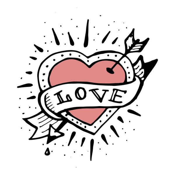 Vintage szerelem szív szimbólum — Stock Vector