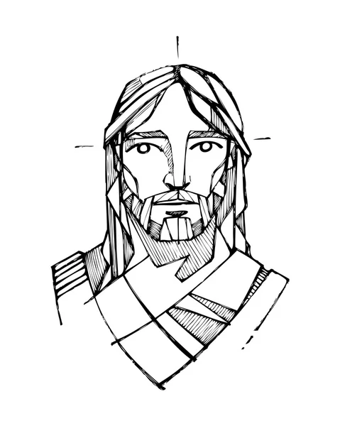 Jesus Cristo face — Vetor de Stock