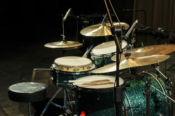 Drum set on stage — Stock Photo, Image