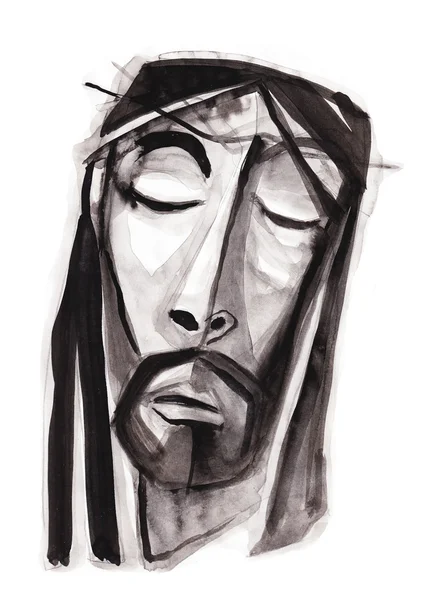 พระเยซูคริสต์ทรงทรมานภาพวาดใบหน้า — ภาพถ่ายสต็อก