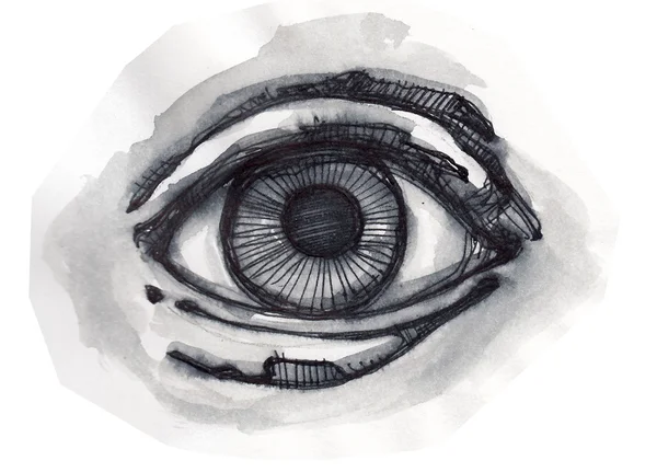 Rysunek odręczny ludzkie oko — Zdjęcie stockowe