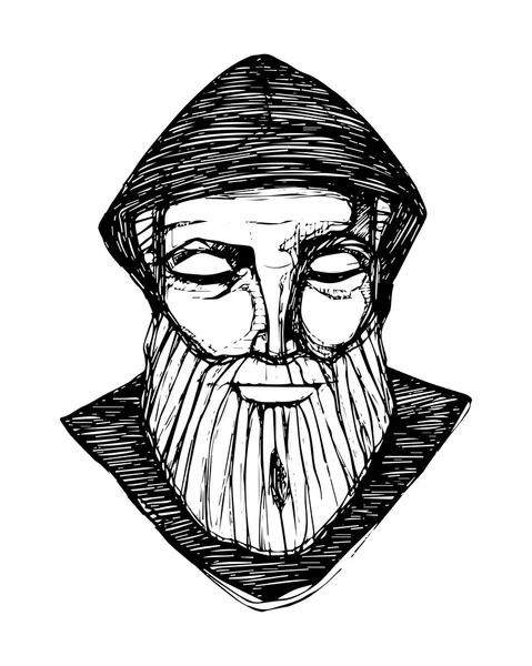 Christian μοναχός στο διαλογισμό — Διανυσματικό Αρχείο
