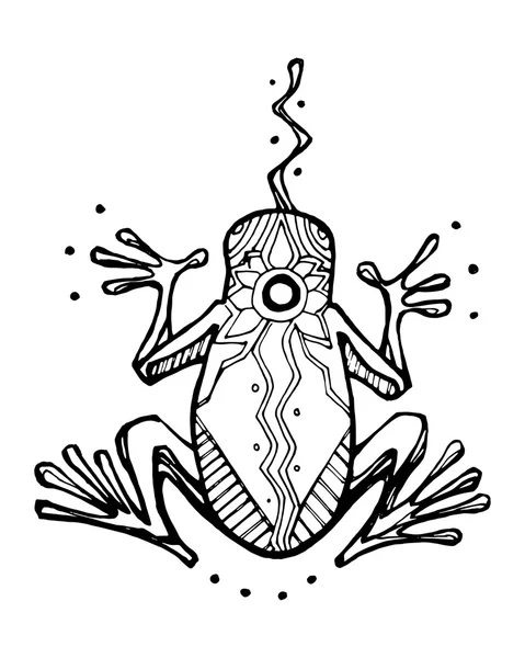 Лягушка с абстрактными символами — стоковый вектор