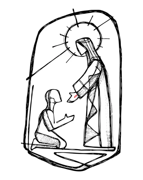 Jesus Christ healing man — Stock Vector