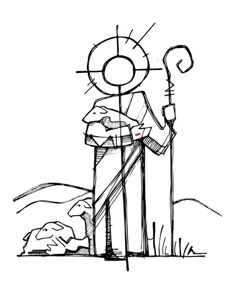 Jezusa Chrystusa Dobrego Pasterza — Wektor stockowy