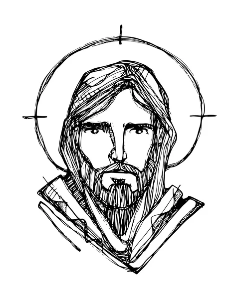 耶稣基督的脸 — 图库矢量图片