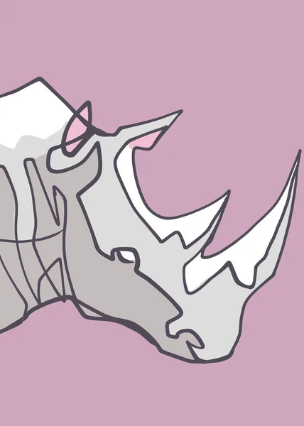 Hand Drawn Illustration Drawing Rhino Head — Stock Photo, Image