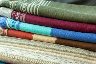 Soyut bir geleneksel Meksika tekstil dokusunun ya da arka planının fotoğrafı