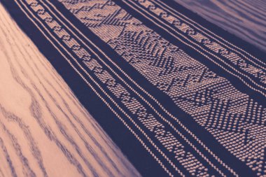 Soyut bir geleneksel Meksika tekstil dokusunun ya da arka planının fotoğrafı