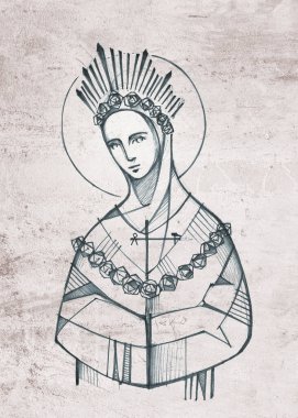 La Salette Leydisi 'nin el çizimi ya da çizimi