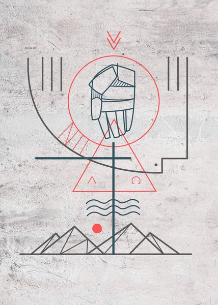 Ручний Малюнок Зображення Релігійного Символу Святої Трійці — стокове фото