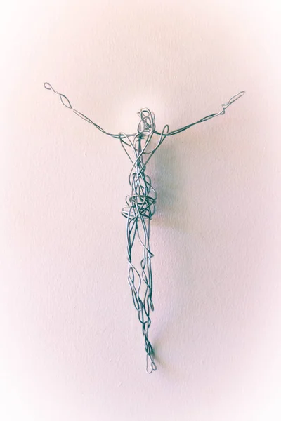 Photograph Metal Wire Figure Jesus Christ — 图库照片