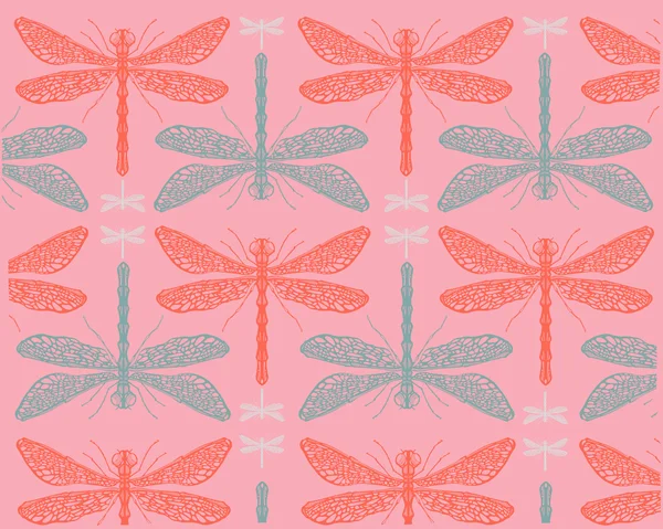 Fondo patrón libélulas — Archivo Imágenes Vectoriales
