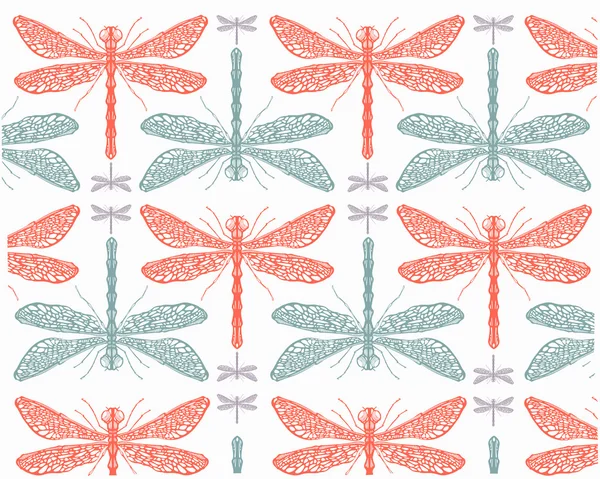 Dragonflies pattern background — Stock Vector