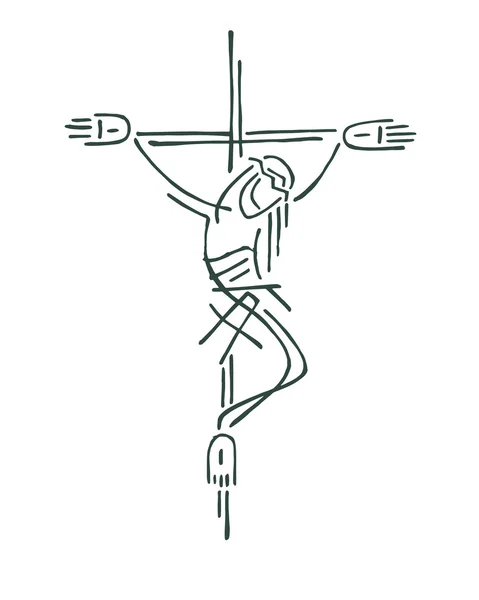 耶稣基督在十字架 — 图库矢量图片