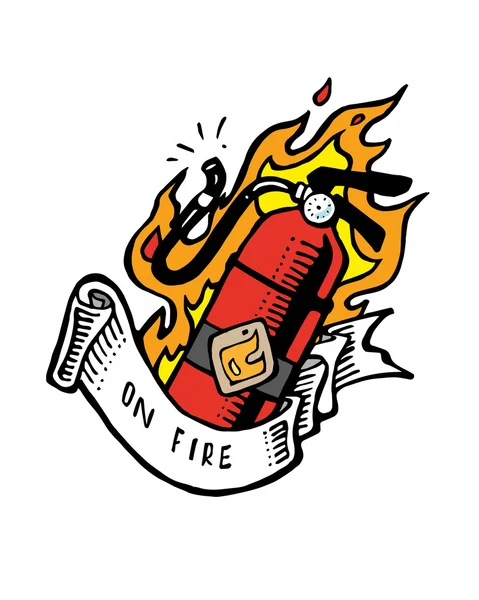 Στην πυρκαγιά - κείμενο — Διανυσματικό Αρχείο