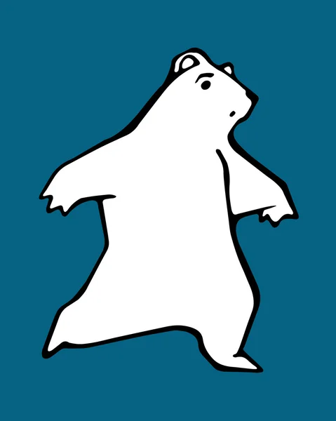 Πολική αρκούδα σε μπλε φόντο — Διανυσματικό Αρχείο