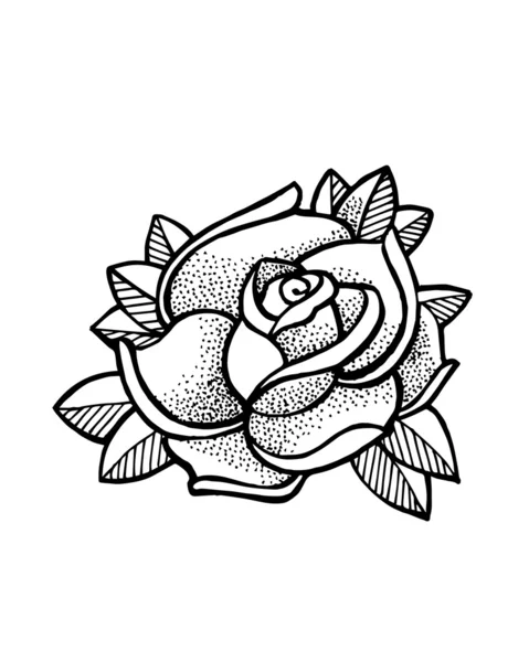 Vintage handgezeichnete Rose. — Stockvektor