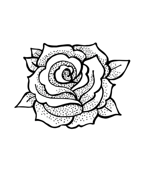Vintage handgezeichnete Rose. — Stockvektor