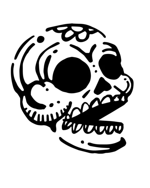 Cartoon scull. illustrazione . — Vettoriale Stock