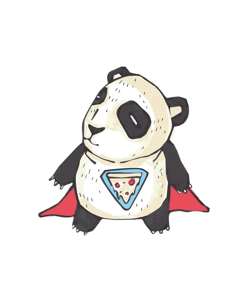 Super Hero Pizza Panda Vector Graphics