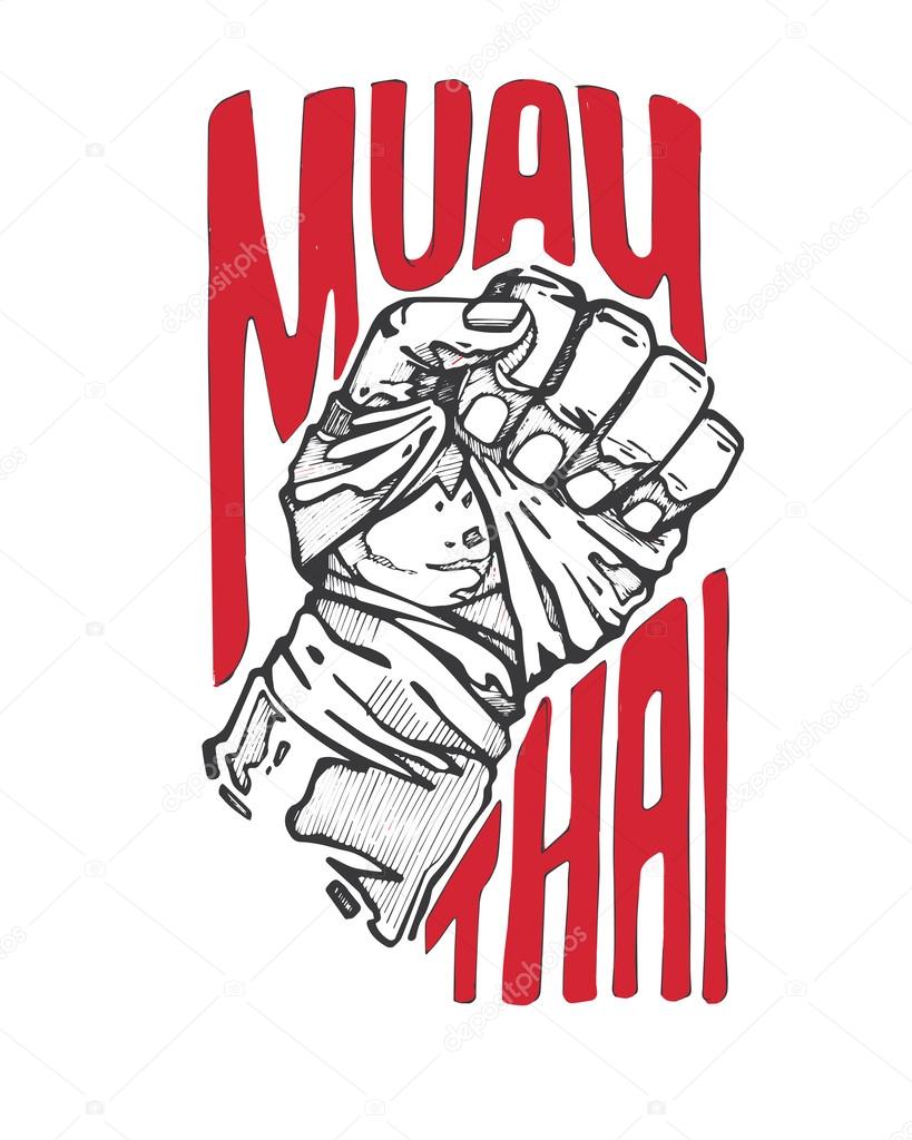 Muay Thai - banner with fist